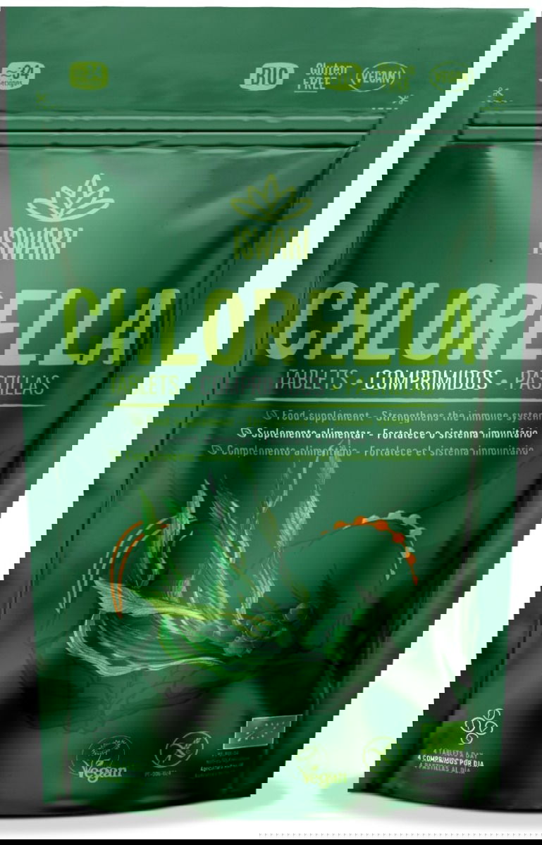 Chlorella bio sub forma de tablete, 140 tablete, Iswari