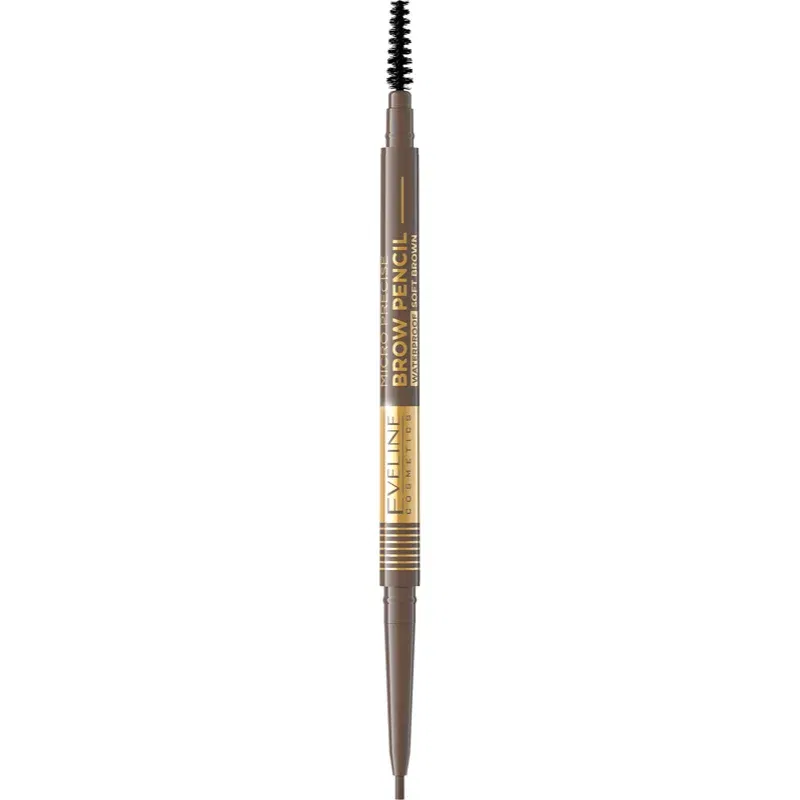 Eveline Cosmetics Micro Precise creion pentru sprâncene rezistent la apă perie 2 in 1 culoare 02 Soft Brown 4 g