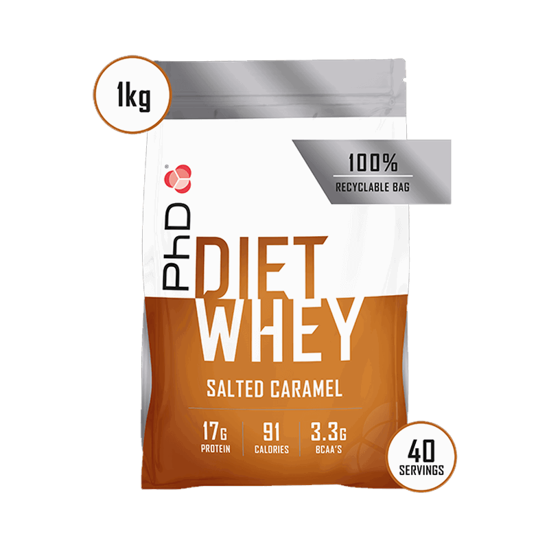Pudra proteica cu aroma de caramel sarat Diet Whey, 1kg, PhD