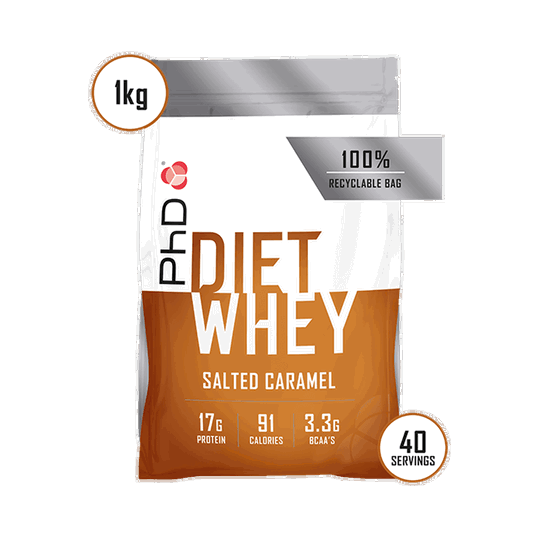 Pudra proteica cu aroma de caramel sarat Diet Whey, 1kg, PhD