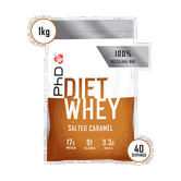 Pudra proteica cu aroma de caramel sarat Diet Whey, 1kg, PhD