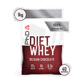 Pudra proteica cu aroma de ciocolata belgiana Diet Whey, 1kg, PhD