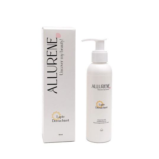 Lapte demachiant cu ceramide si ulei de migdale Uncover My Beauty, 150ml, Allurene