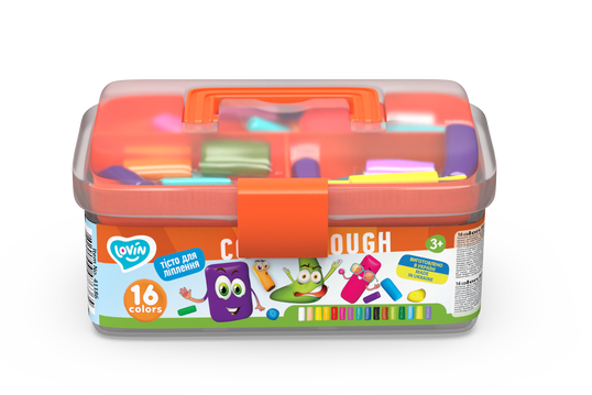 Set plastilina si accesorii pentru modelaj 16 culori Lovin, 1 bucata, Oktoclay