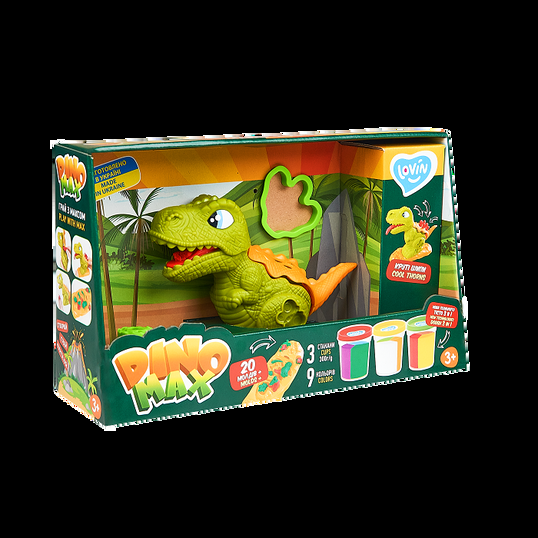 Set plastilina cu accesorii si jucarie pentru modelaj Lovin Dino Max, 1 bucata, Oktoclay