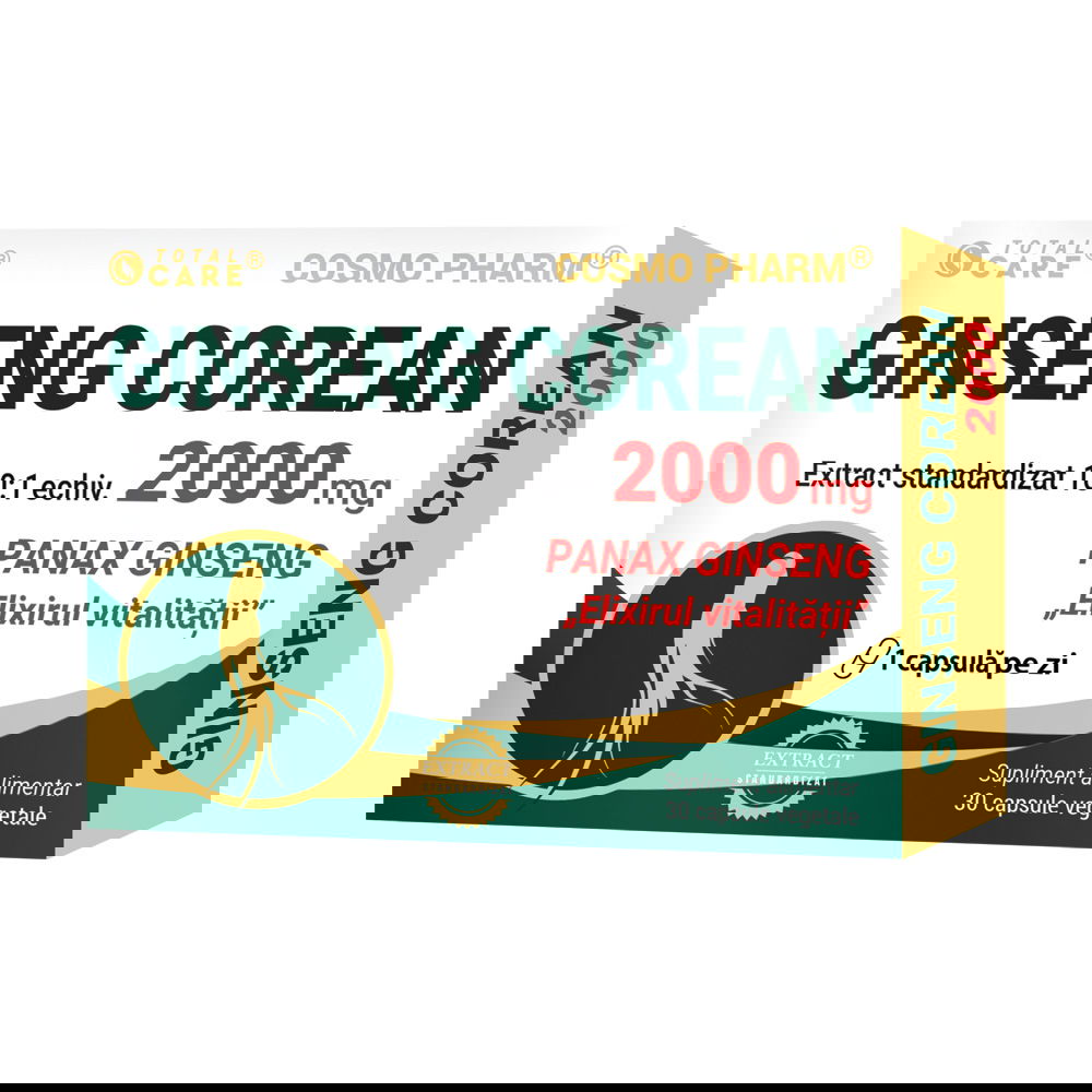 Ginseng Corean 2000mg, 30 capsule, Cosmopharm