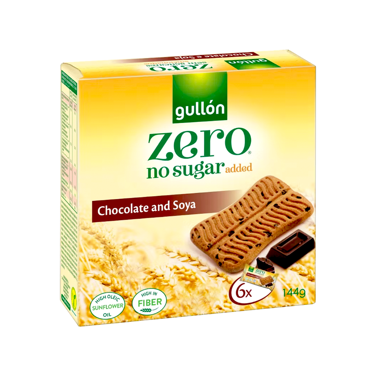 Snack de soia si ciocolata fara zahar, 144g, Gullon