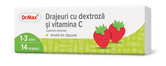 Dr. Max Drajeuri cu dextroza si vitamina C cu aroma de capsune, 14 drajeuri