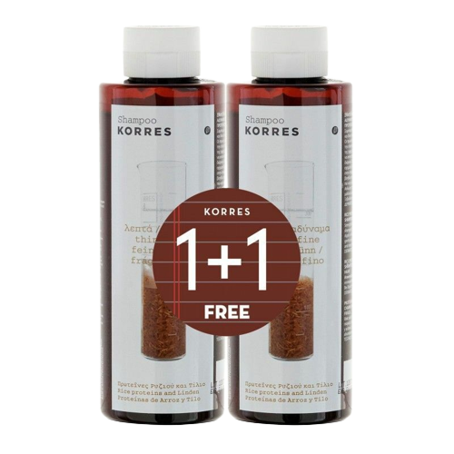Pachet Sampon Rice & Linden, 2x250ml, Korres