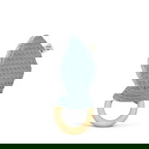 Jucarie cu inel de prindere din lemn si urechi din material textil albastru 571-V3, 1 bucata, Grunspecht