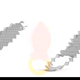 Jucarie cu inel de prindere din lemn si urechi din material textil roz 571-V2, 1 bucata, Grunspecht