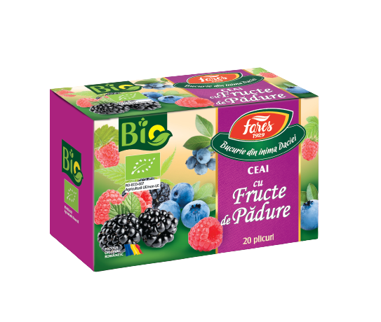 Ceai eco fructe de padure, 20 plicuri, Fares
