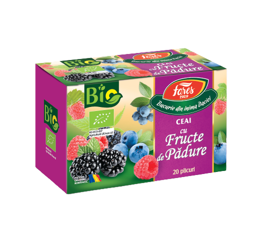 Ceai eco fructe de padure, 20 plicuri, Fares