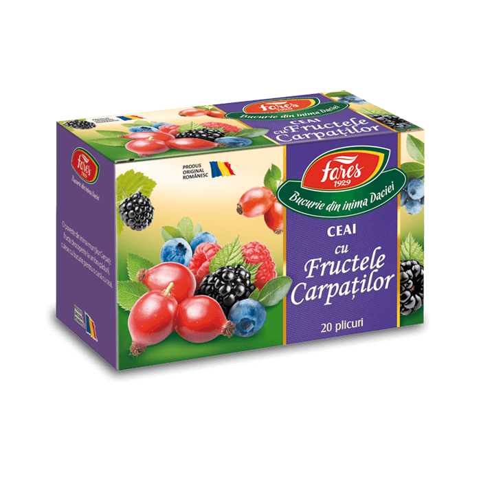 Ceai Fructele Carpatilor Aromfruct, 20 plicuri, Fares
