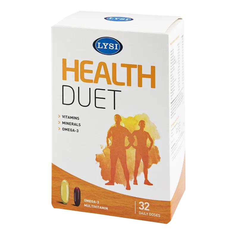 Health Duet omega 3 - multivitamine 32 doze - Lysi
