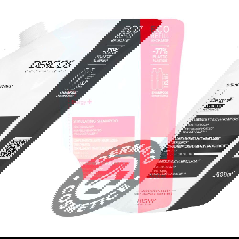 Sampon EcoPack Energy+ Dercos, 500ml, Vichy