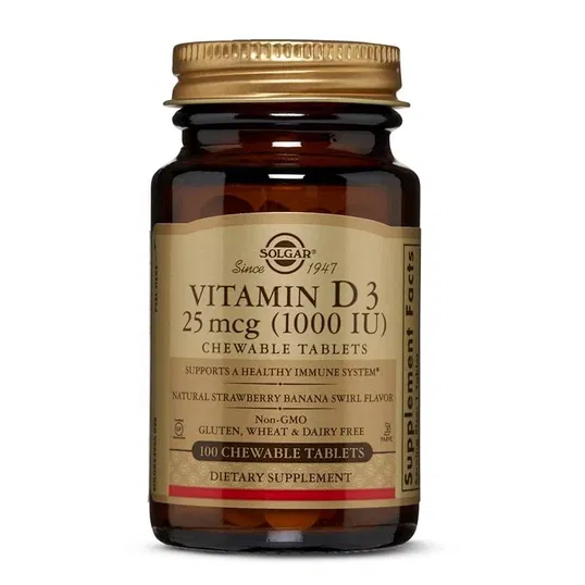 Vitamina D3 1000UI - 100 comprimate masticabile - SOLGAR