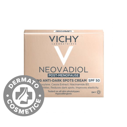 Crema de zi cu efect de fermitate si anti-pete pigmentare brune SPF 50 Neovadiol Post-Menopause, 50ml, Vichy