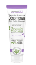 Balsam reparator contra caderii parului cu Niacinamida si Avocado Organic, 225ml, The conscious