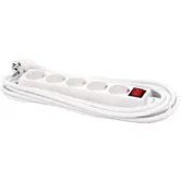 Prelungitor Spacer PP-5-18, 5 prize, 1.8m, prize cu protectie (Alb)