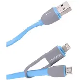 Cablu de date Devia Speed 2 in 1, Universal, microUSB/Lightning (Albastru)
