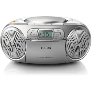 Micro Sistem Philips AZ127, Caseta, CD Player (Argintiu)