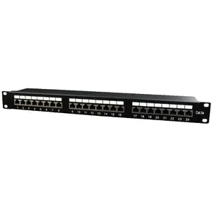 Patch panel Gembird NPP-C524-002, 24 Porturi, 19", 1U, CAT.5e (Negru)