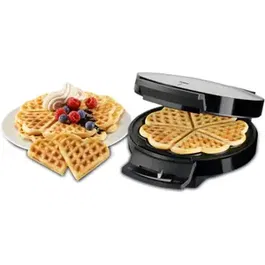 Aparat pentru preparat waffle Trisa Waffle Pleasure 7352.42, 1000 W, 5 Felii (Negru/Inox)
