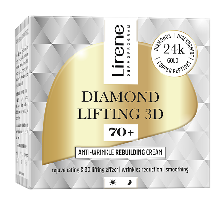Crema reconstructie anti-rid 70+ pentru zi si noapte Diamond Lifting 3D, 50ml, Lirene