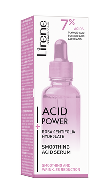 Ser netezitor cu acid succinic pentru toate tipurile de piele Acid Power, 30ml, Lirene