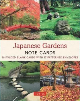 Japanese Gardens, 16 Note Cards. 16 Different Blank Cards with Envelopes in a Keepsake Box! - ***