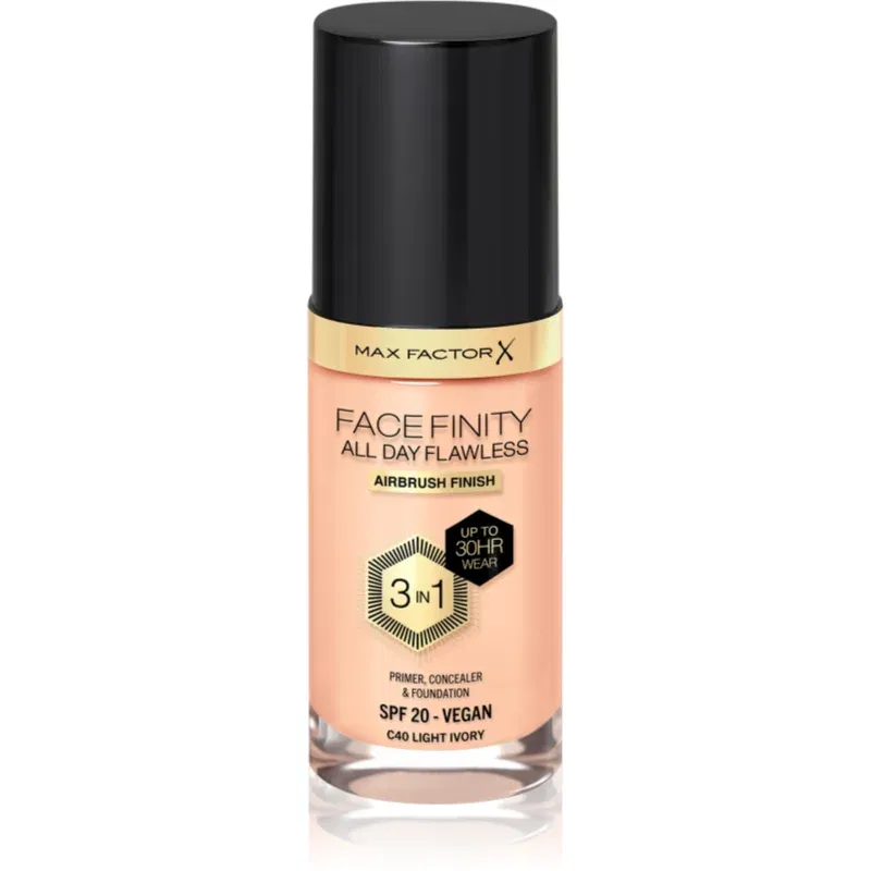 Max Factor Facefinity All Day Flawless machiaj persistent SPF 20 culoare 40 Light Ivory 30 ml