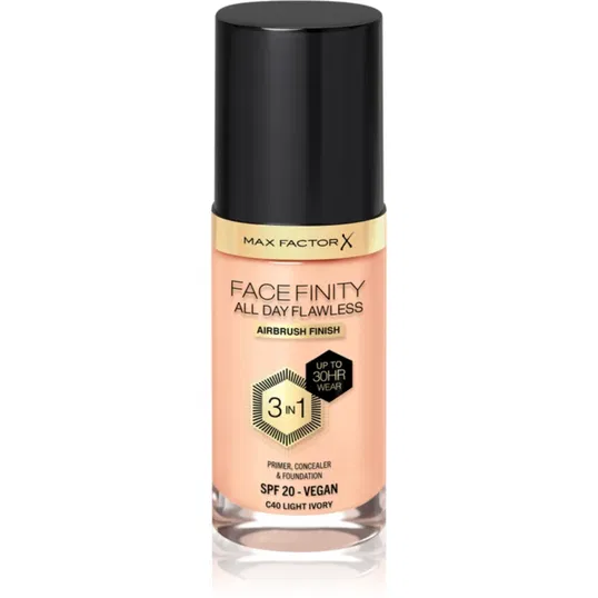 Max Factor Facefinity All Day Flawless machiaj persistent SPF 20 culoare 40 Light Ivory 30 ml