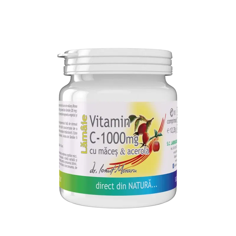 Vitamina C cu Maces si Acerola aroma Lamaie,1000mg, 10cps - MEDICA