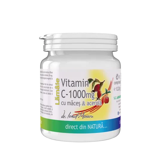 Vitamina C cu Maces si Acerola aroma Lamaie,1000mg, 10cps - MEDICA