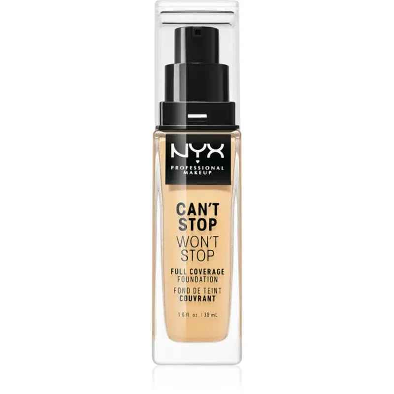 NYX Professional Makeup Can't Stop Won't Stop Full Coverage Foundation fond de ten cu acoperire ridicată culoare 08 True Beige 30 ml