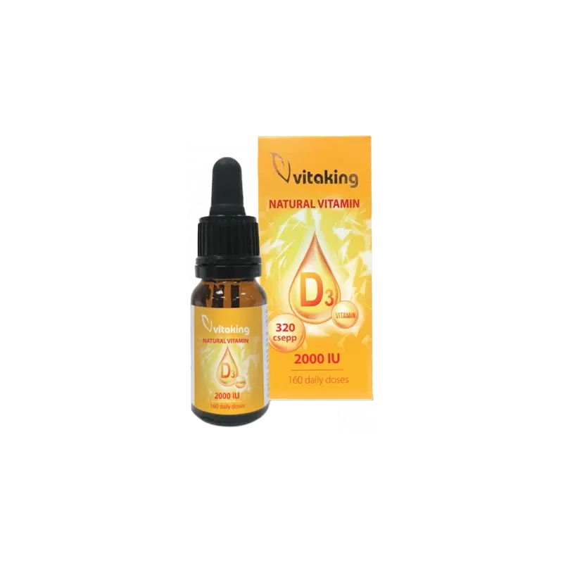 Picaturi De Vitamina D, 2000Ui, 10ml - Vitaking