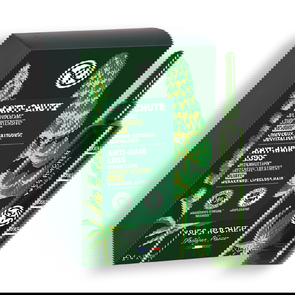 Cura intensiva impotriva caderii parului cu Lupin Alb, 4 fiole x 15ml, Yves Rocher
