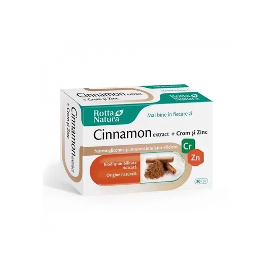 Cinnamon extract, Crom si Zinc, 30cps - Rotta Natura