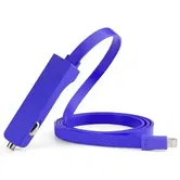 Incarcator Auto Tylt Ribbn, 4.8 Ah, Lightning/1x USB, 1m (Albastru)