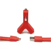 Incarcator Auto Tylt Duo Y-Charge, 2x USB, 2.1Ah, cablu MicroUSB (Rosu)