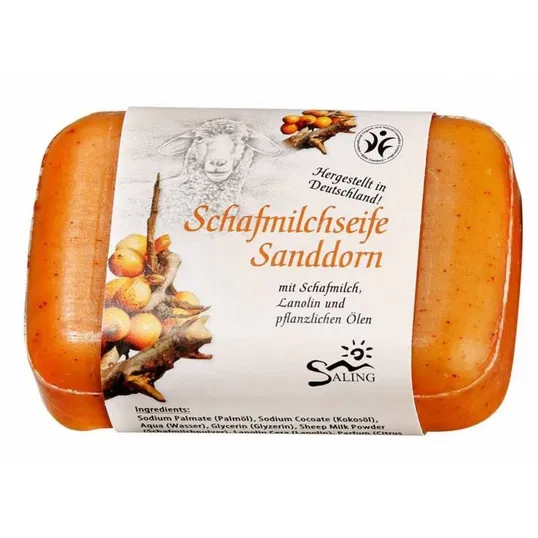 Sapun cremos cu lapte de oaie si catina alba, 100g - Saling