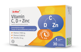 Dr. Max Vitamina C, D + Zinc, 30 comprimate