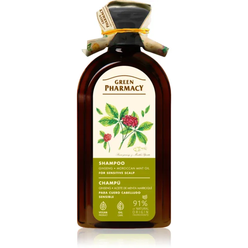 Green Pharmacy Ginseng Shampoo Șampon pentru scalp sensibil și iritat 350 ml