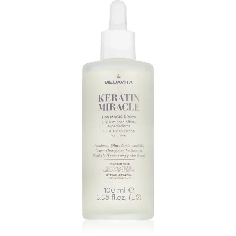 Medavita Keratin Miracle Liss Magic Drops tratament pentru netezire pentru un par stralucitor si catifelat 100 ml