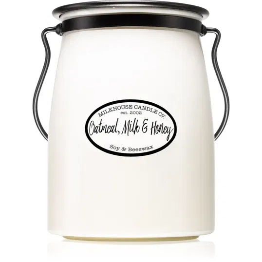 Milkhouse Candle Co. Creamery Oatmeal, Milk & Honey lumânare parfumată Butter Jar 624 g