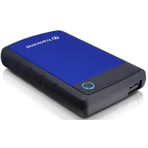 HDD Extern Transcend 25H3B, 2.5 inch, 1TB, USB 3.0, Protectie la soc (Negru/Albastru)
