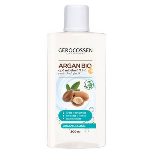 Apa micelara 3 in 1 pentru fata si ochi Argan Bio, 300 ml, Gerocossen
