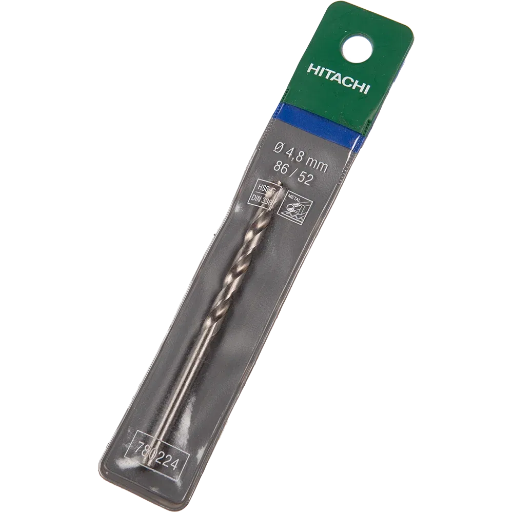Burghiu Hikoki HSS-G, mandrina standard, pentru metal, 4,8 mm