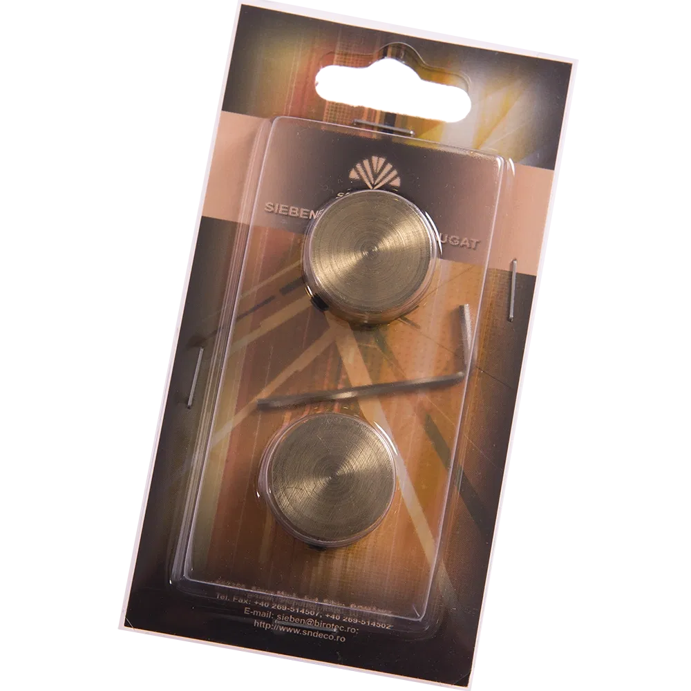 Capat galerie metal forjat, dop, 20 mm, auriu antic, 2 buc